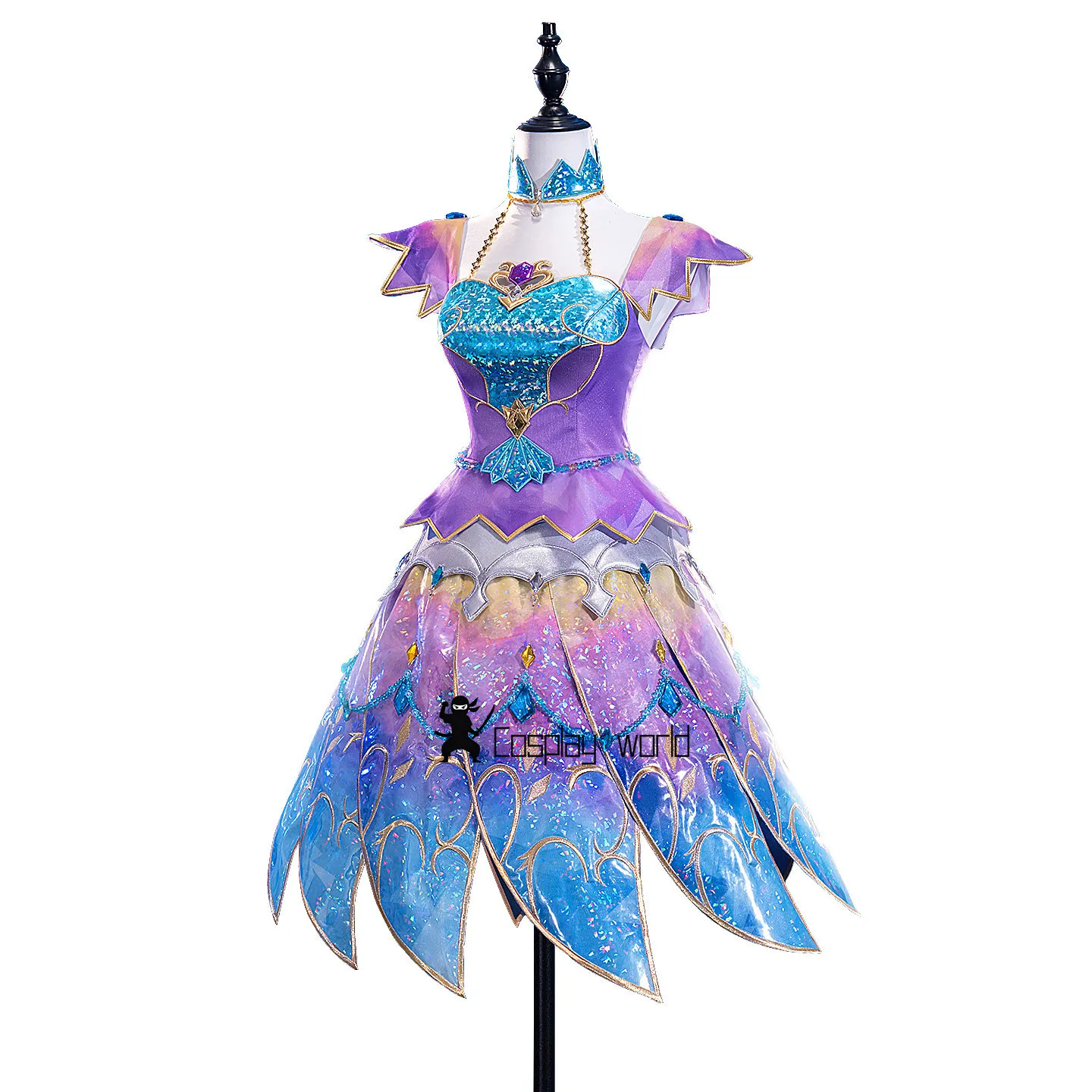 

New Aikatsu! Kiriya Aoi Cosplay Costumes Aquarius Sweet Colorful Dress Uniforms Outfit Full Set Activity Party RolePlay Clothing