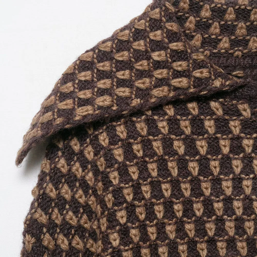 Women's European and American style 2025 new autumn loose casual versatile knitted sweater jacket