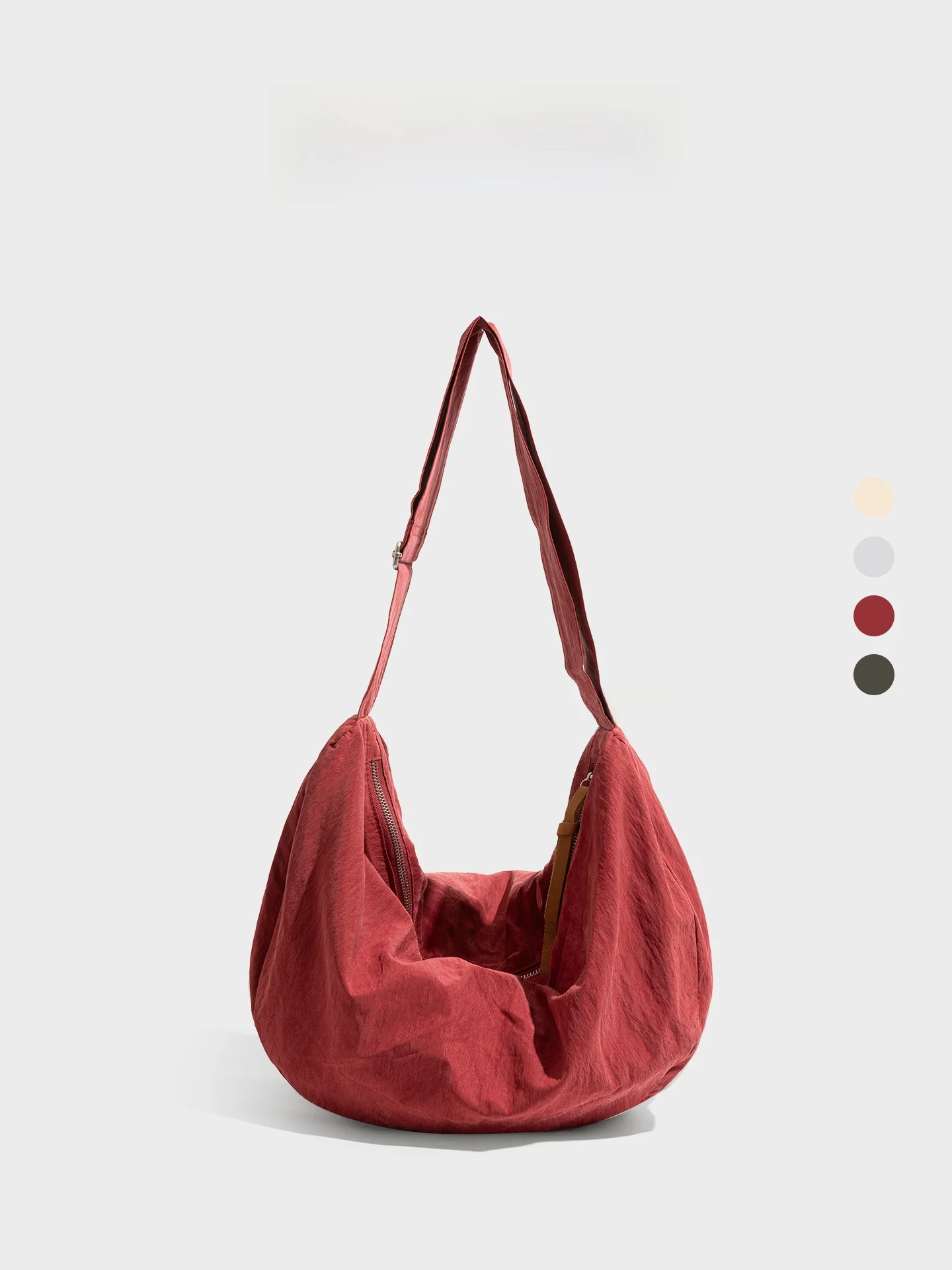 

Red Canvas Dumpling Shape Crossbody Bag Lightweight Sporty Casual Hobo Tote Bag for Men And Women by Orange Girl Brand