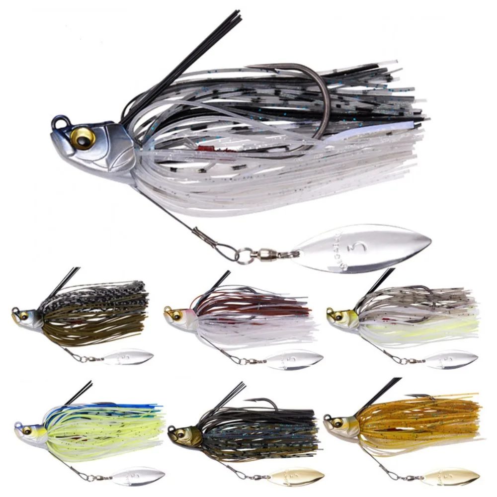 2024 Bass Pike Walleye Beard Fishing Lure 12.7g Walleye Buzzbait Flap Silicone Skirt Spinner Bait Sea Fishing