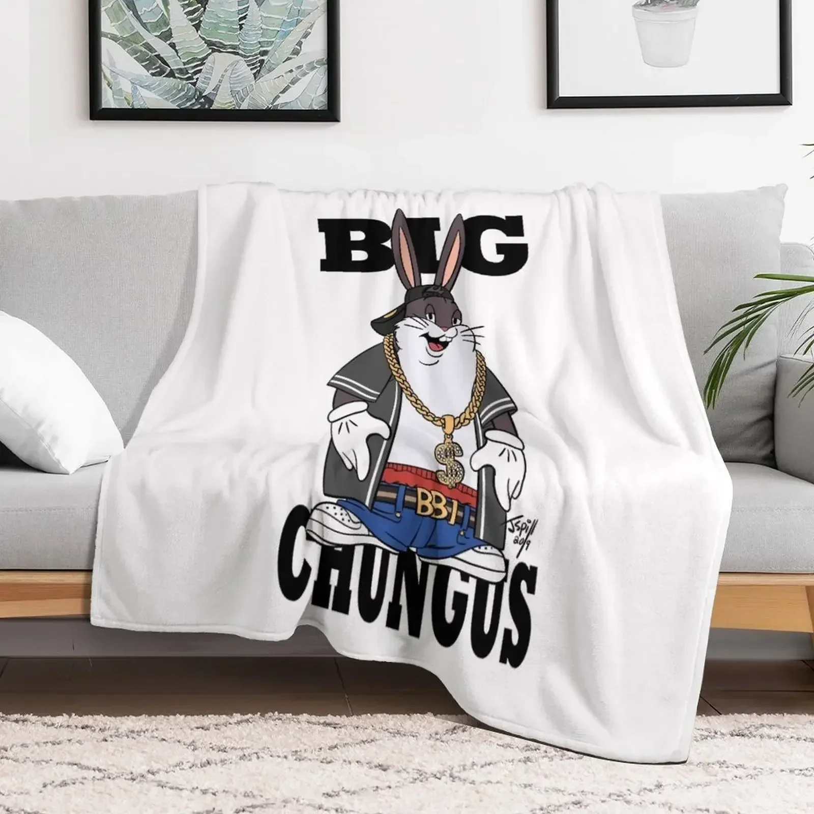 

Big Chungus T-Shirt Throw Blanket Decorative Throw Large Blankets