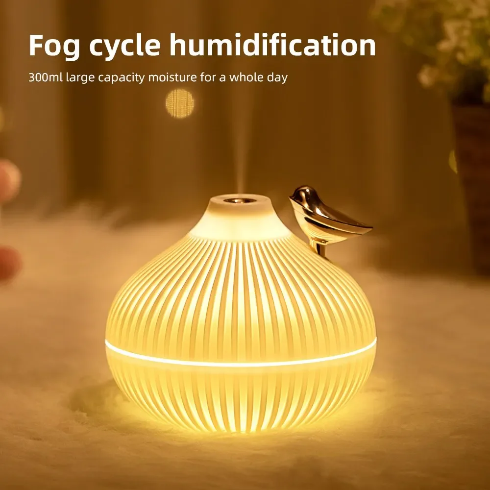 Novo design 300ml pequeno cebola umidificador de ar aroma difusor portátil led vapor inteligente névoa usb umidificador purificador bonito umidificador