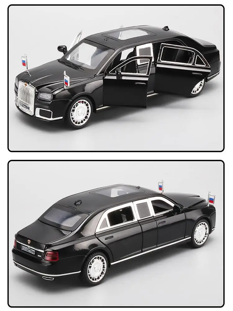 Modèle de voiture de luxe présidentiel russe en métal moulé sous pression, prix spécial, jouet ornemental pour enfants, nouvel arrivage 1/24