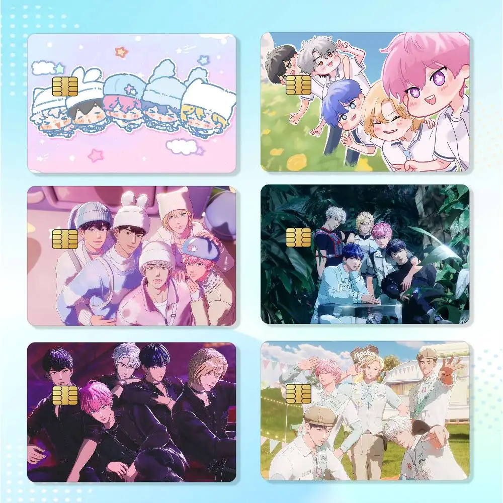 Kpop P-PLAVE Cartoon Matte Card Stickers For Credit Cards Debit Cards And Transit Cards 4Pcs