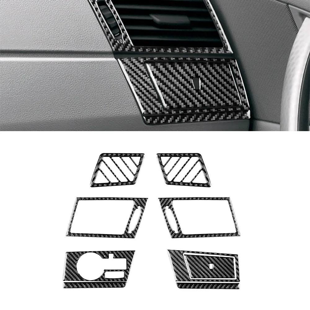 for X3 E83 2004-2006 2007 2008 2009 2010 Dashboard Side Air Vent Decoration Trim Cover Sticker Car Accessories Carbon Fiber