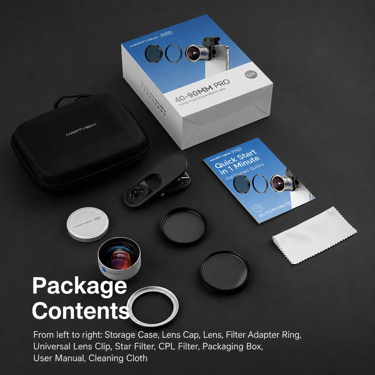 32X Macro Lens 40-90mm PRO For iPhone Android Phone Camera Lens Universal Clip CPL Star Filter Smartphone Photography Kit