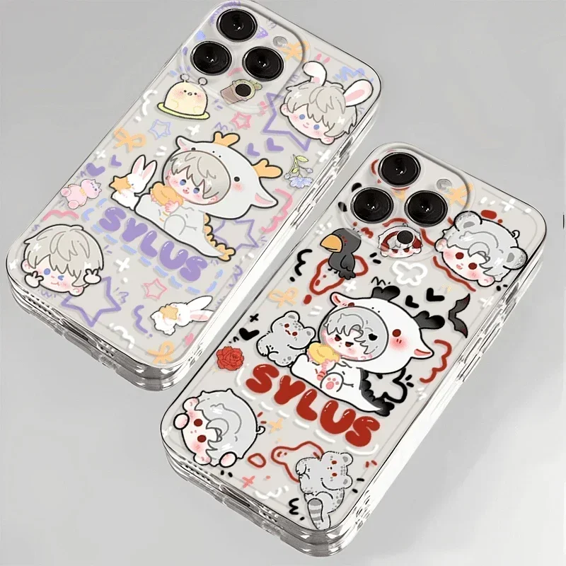 Cute Anime Love and Deep Space Case for 16 15 14 13 12 Mini Clear Soft Silicone Drop-resistant Cover with Girls Gifts