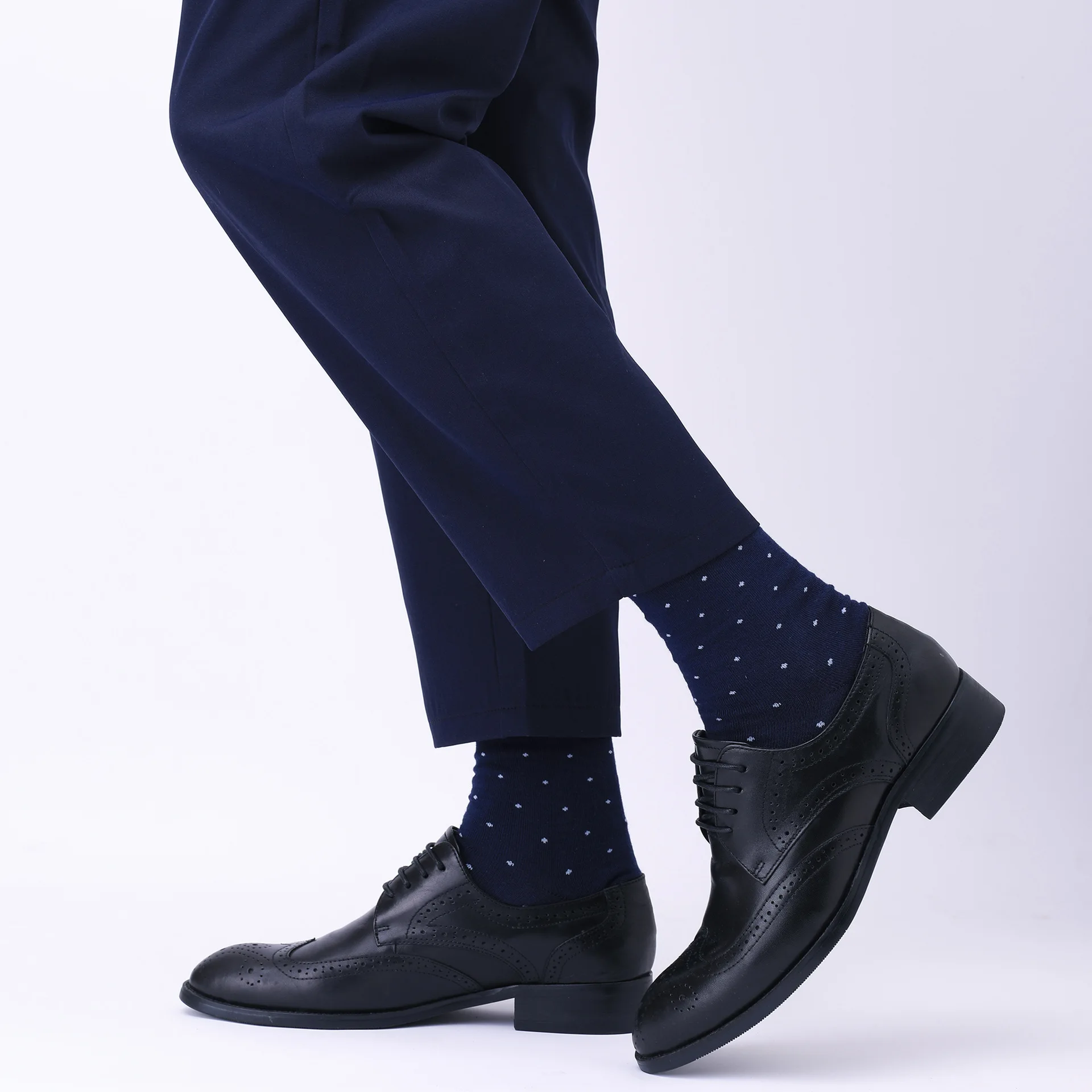 5 pairs of men's diamond-patterned striped plain-colored business socks, European style long socks