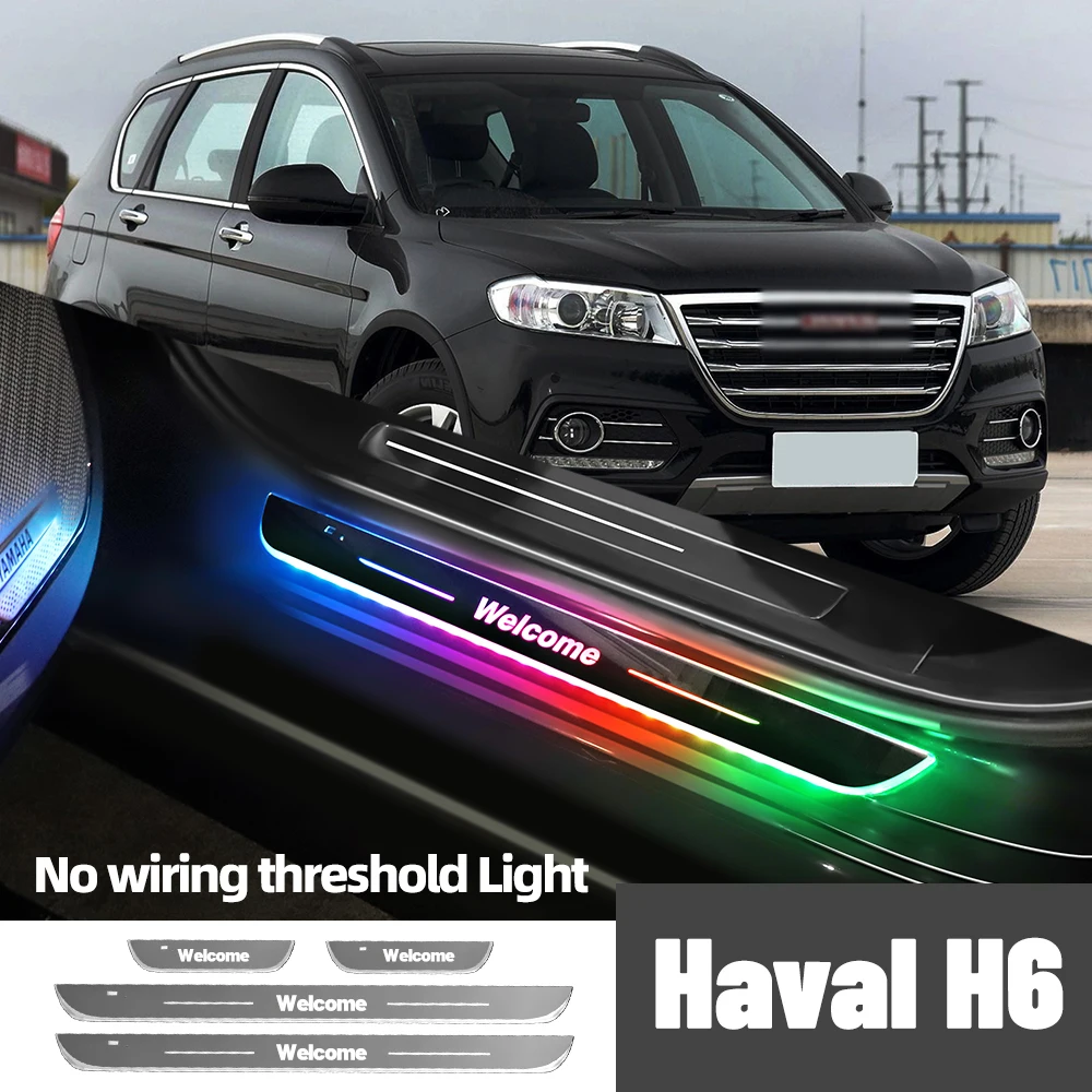 

For Great Wall Haval H6 2011-2021 2019 2020 Car Door Sill Light Customized Logo LED Welcome Threshold Pedal Lamp Accessories