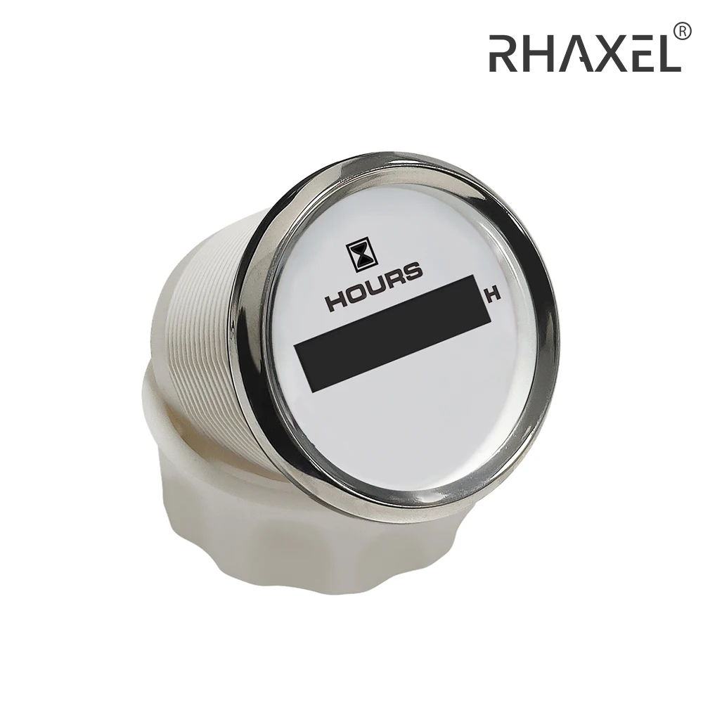 RHAXEL 52mm Digital Hour Gauge LCD Engine with 8 Colors Backlights 12Volt 24Volt for Car Auto Vessels