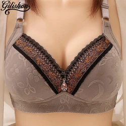 Sutiã feminino tamanho grande sexy roupa interior de renda 36-44 b c copo sutiã super push up bralette sem fio lingerie confortável senhora nova