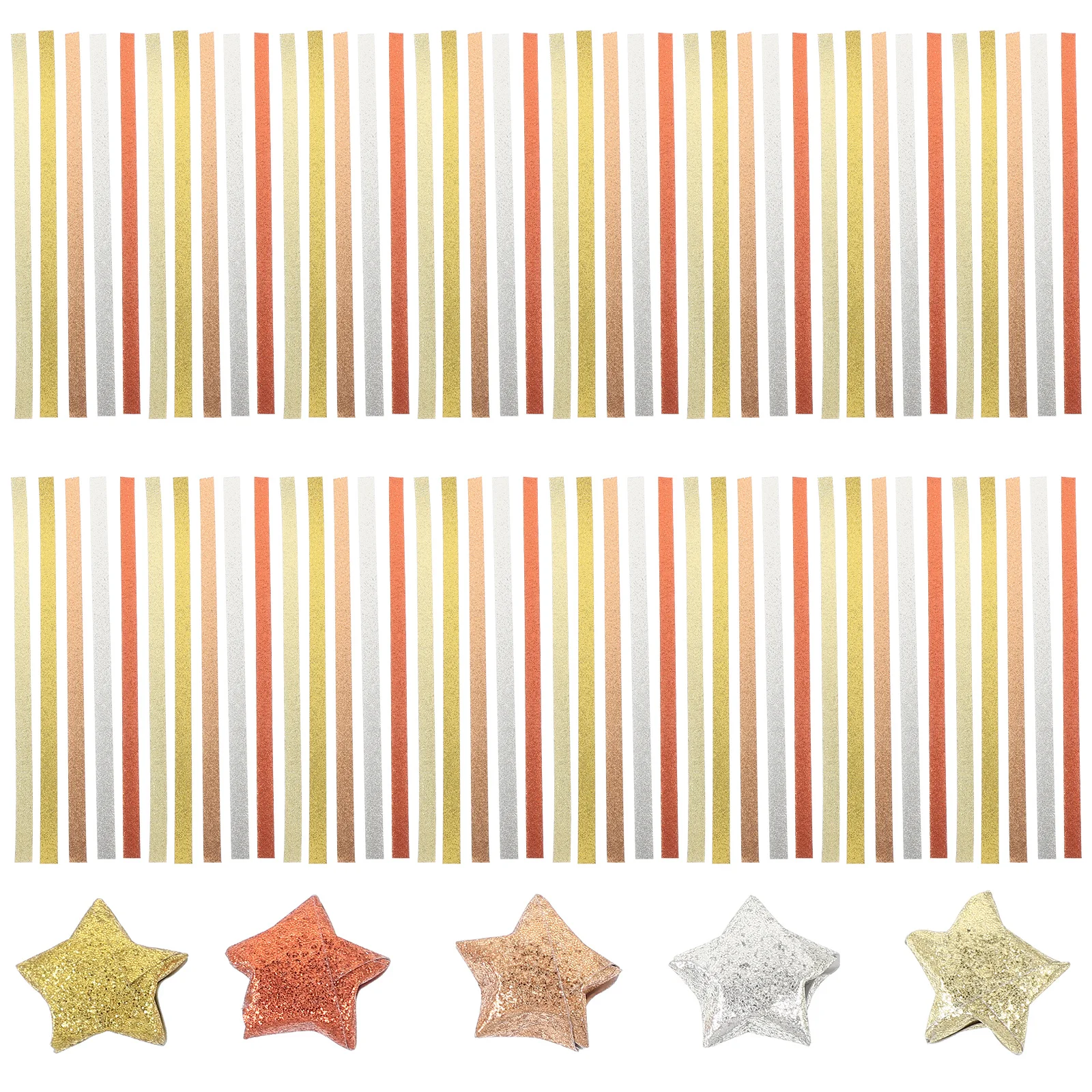 

200Pcs Lucky Star Paper Strips Glitter Origami Craft DIY Relaxing Handicrafts Exquisite Square Folding Papers Origami Star Paper