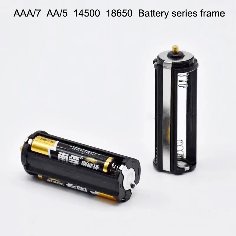 14500 battery box LED flashlight conversion rack AA/5 AAA/7 battery slot 18650 battery rack series conversion drum
