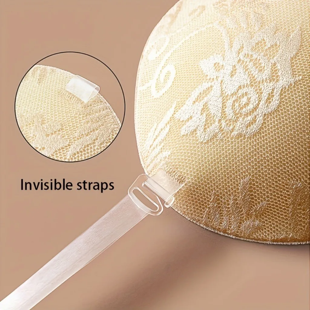 Adhesive Push Up Bra with Invisible Straps for Backless Outfits Silicone Nipple Bra Reusable Strapless Nipple Tape