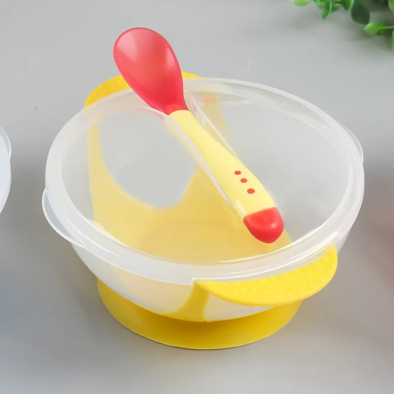 Baby Silicone Heat Sensing Temperature Color Change Flatware Feeding Spoon and Fork Set for Kids and Baby