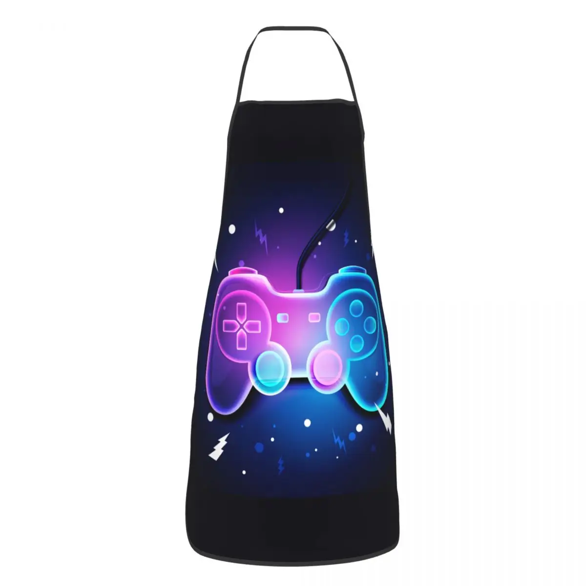 

Фартук неонового искусства для геймеров на заказ, крутой игровой контроллер унисекс, нагрудник для компьютерщика, кулинария, кухня, стол, кухня, шеф-повар, живопись