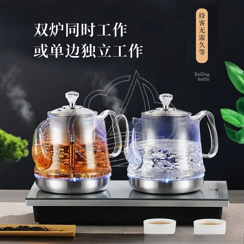 Automatic Bottom Water Filling Glass Kettle Thick Borosilicate Large Capacity Electric Teapot for Home Tea Making