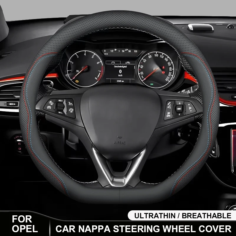 

For Opel OPCline Astra Corsa Insignia Mokka VECTRA Tigra Adam Combo Zafira Vivaro Meriva Signum Leather Car Steering Wheel Cover