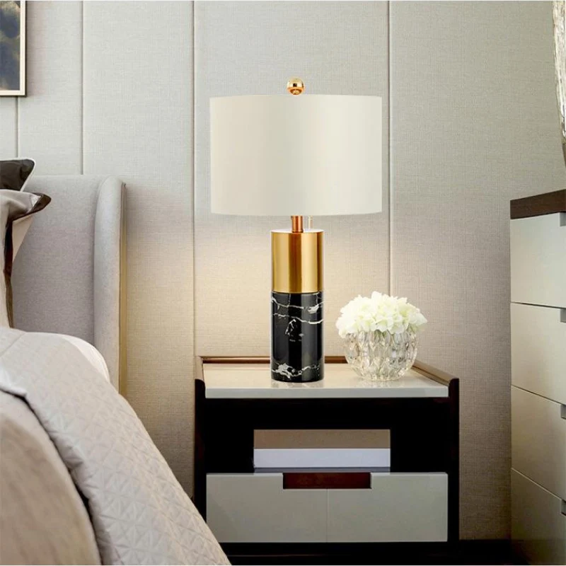 

Modern Marble Table Lamp LED Light Luxury Creative Design Decoration Home Bedroom Living Room Lamps