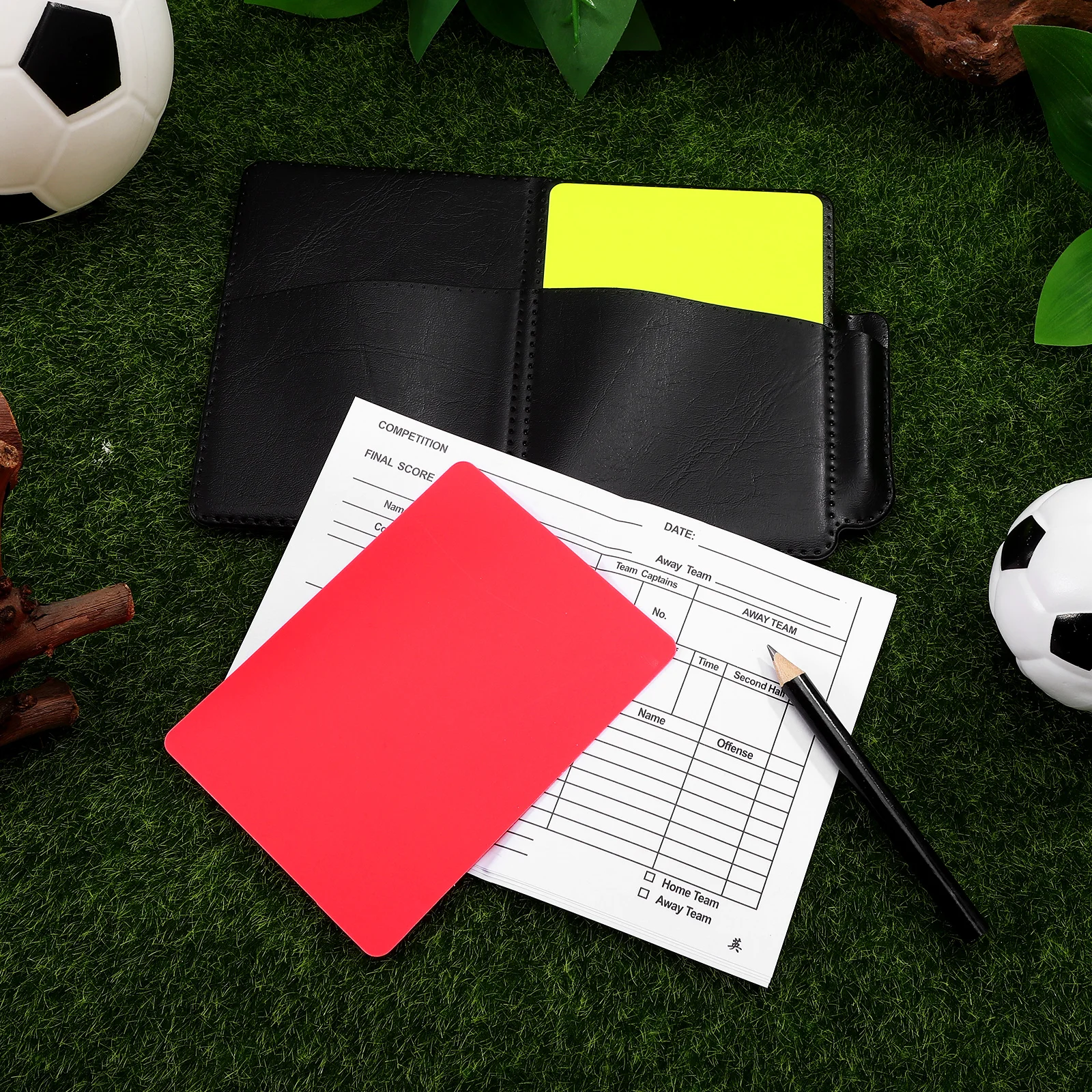 

4 Sets Soccer Referee Red Yellow Pvc Tools Set Football Yellow Red Score Sheets Sports Accessories Volleyball Equipment