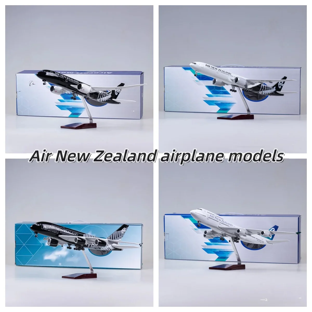 47cm Air New Zealand Diecast Airplane Models Resin Aircraft B777/B787/A380/B747 Static Aviation Collectible With Stable Stand