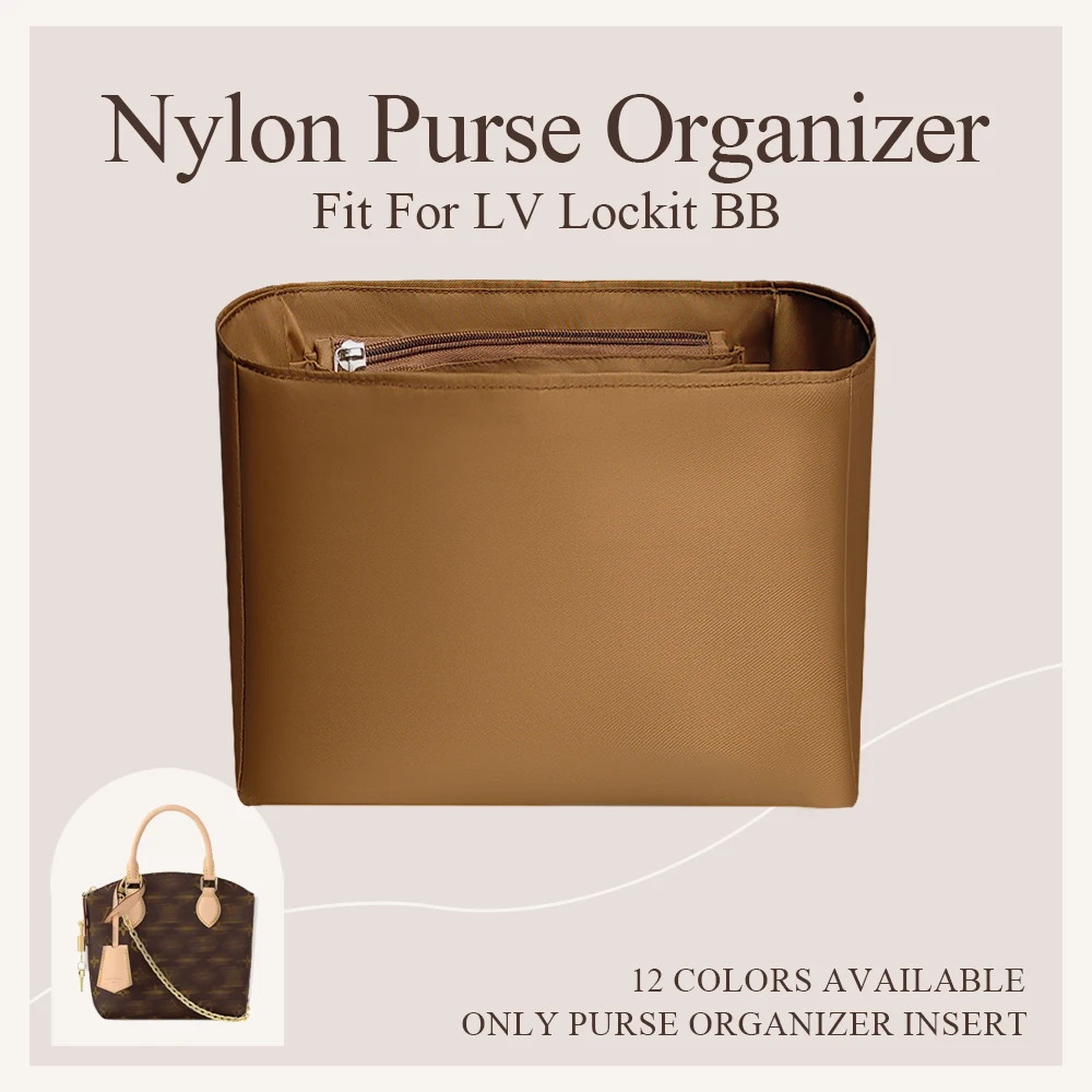 

Nylon Purse Organizer Insert Fit for LV Lockit BB Handbag Brown Liners Purse Storage Bag Inside Organizer Insert for Handbag