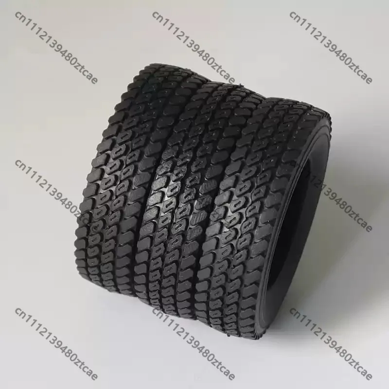 1/14 RC Tractor‑Truck 75mm Narrow Rubber Tire, Upgrade Tyre for Flatbed Trailer Container Semi‑Trailer Hobby Model