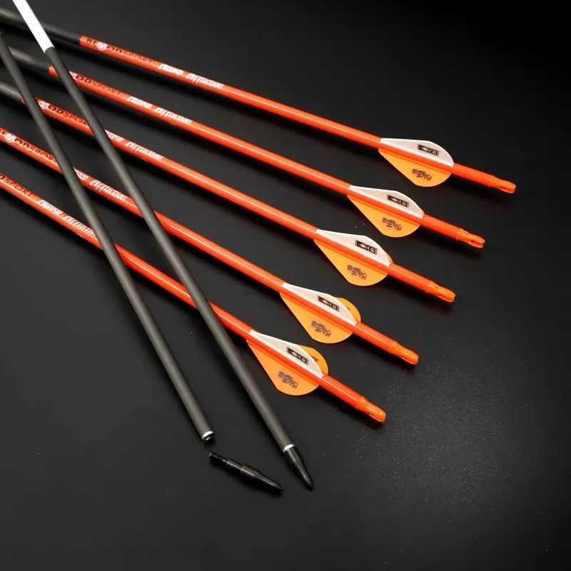 

Pure Carbon Arrows Spine300 350 400 500 ID6.2mm Arrow Feather Arrowheads Complete for Archery Compound Traditional Hunting Bow