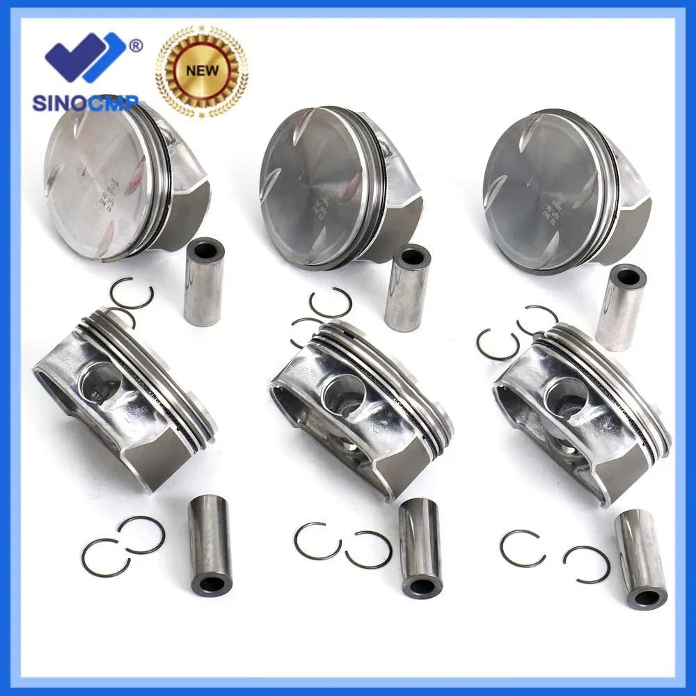 6pc Piston & Ring Set 92.9mm Φ22mm 2720308917 2720304317 2720302217 For Mercedes-Benz CLK350 C350 E350 GLK350 3.5 M272 3.5L 4.7L