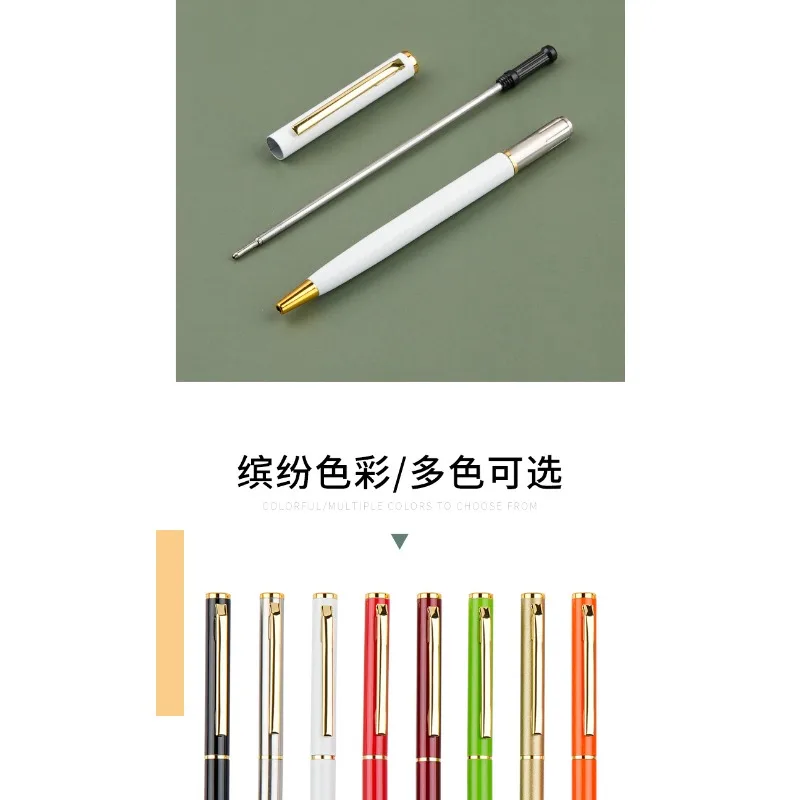 New Multi Color Fine Body School Student Office High Quality Gold and Silver Clip Ballpoint Pen