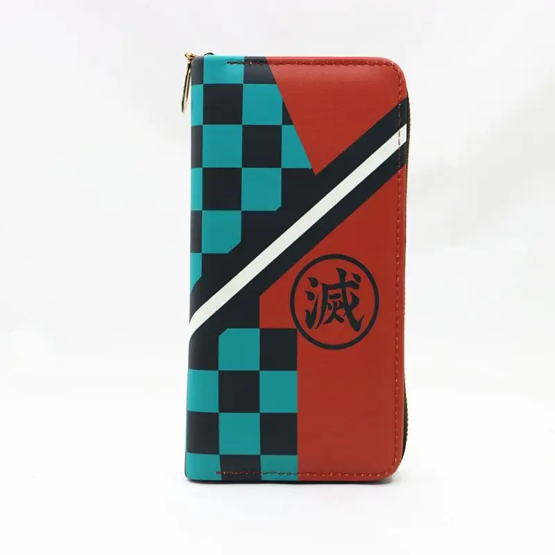 

New Anime Demon Slayer: Kimetsu no Yaiba cute Kamado Tanjiro Butterfly Ninja Contrast Color Long Wallet Kawaii Coin Purse Gift