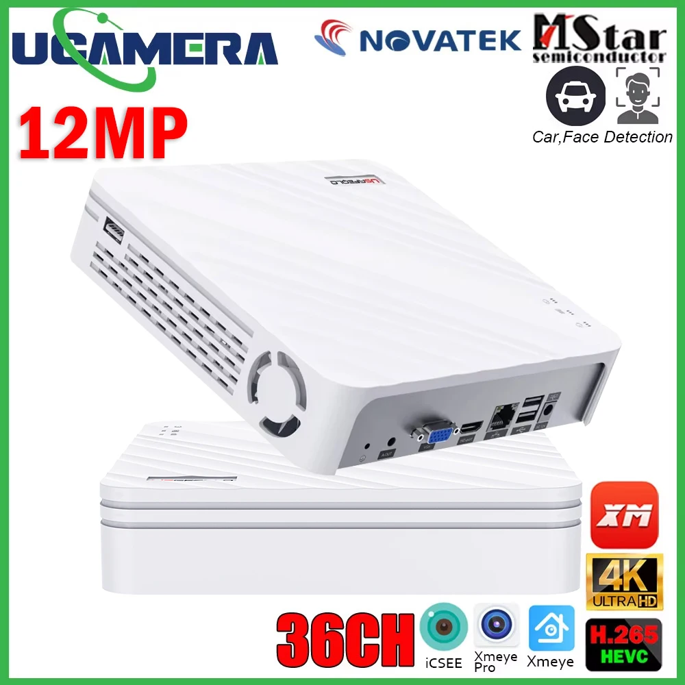 10CH 4K NVR 8MP H.265 Compression Face Human Detection XMEye Pro Mobile Surveillance