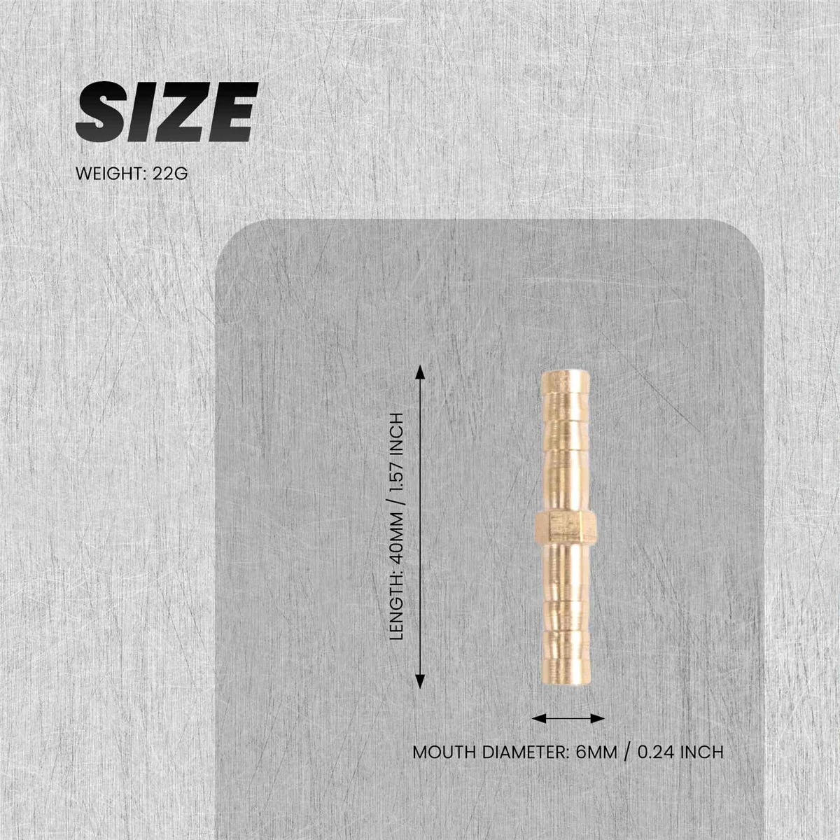 5 Stuks Goudkleurige Messing Connector Met Rechte Slang