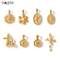 DIY Necklace Charm Pendants DIY Bracelet Kit Stainless Steel 18K Gold Plated Charms Pendant For DIY Jewelry Making Accessories