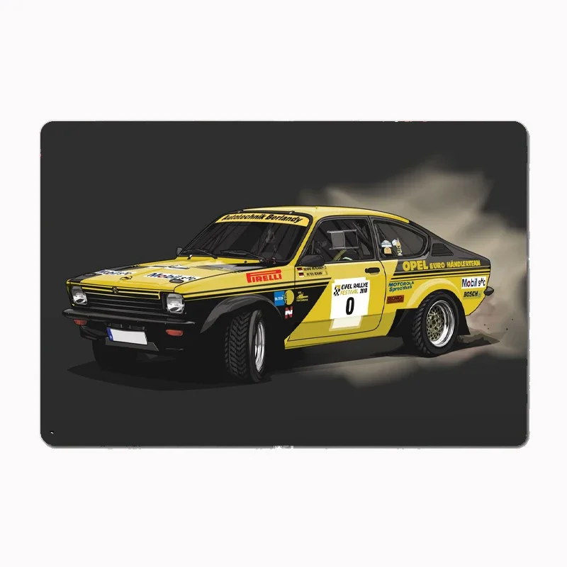 Rally Cars Kadett C GTE Coupe Metal Sign Poster Garage Room Decor Automobile Club Tin Home Decor