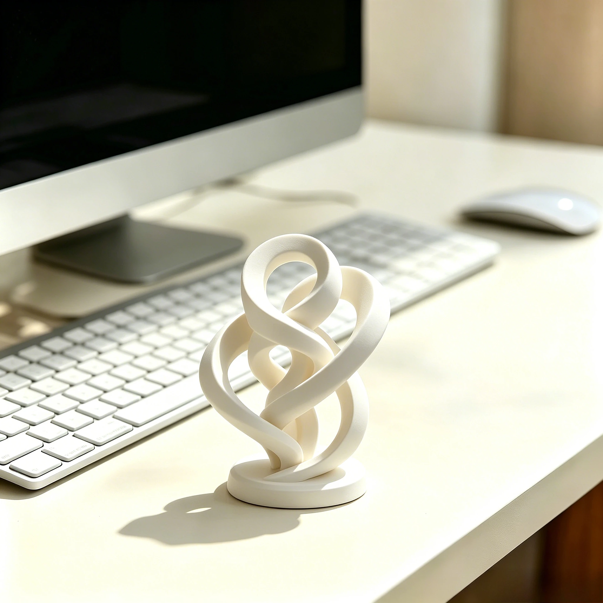 3D Infinity Sculpture Figurine Statue Cute Ornament Decor Gift for Friend Office Desk Bedroom Daily Tabletop Craft Display