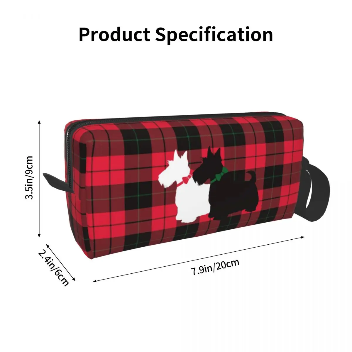 Custom Tartan Scottie Dog Toiletry Bag for Women Scottish Terrier Makeup Cosmetic Organizer Ladies Beauty Storage Dopp Kit Case