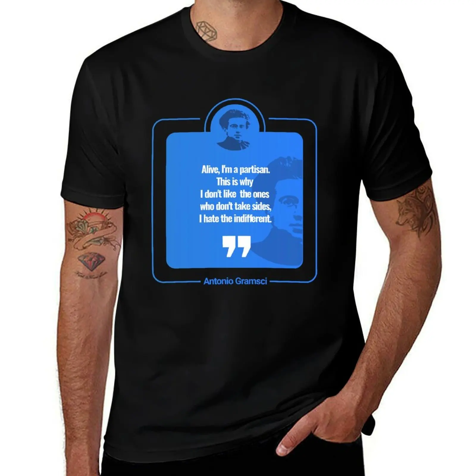 

Antonio Gramsci quote poster T-Shirt t shirts for man cotton funny funny t shirts man T-Shirt