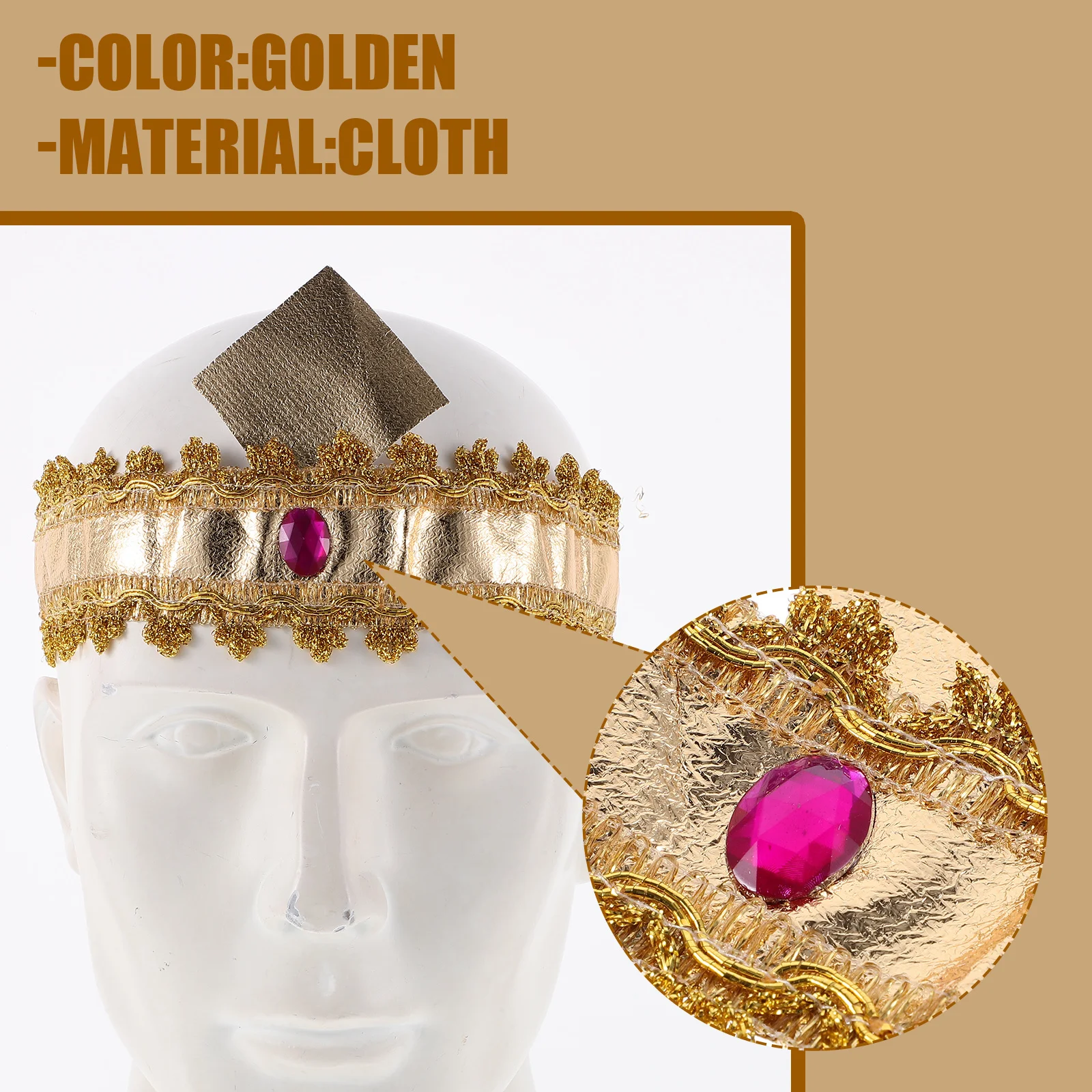 

1pc Egyptian Headpiece For Men Reusable Halloween Cosplay Costume Accessories Party Supplies Pharaoh Headdress Role