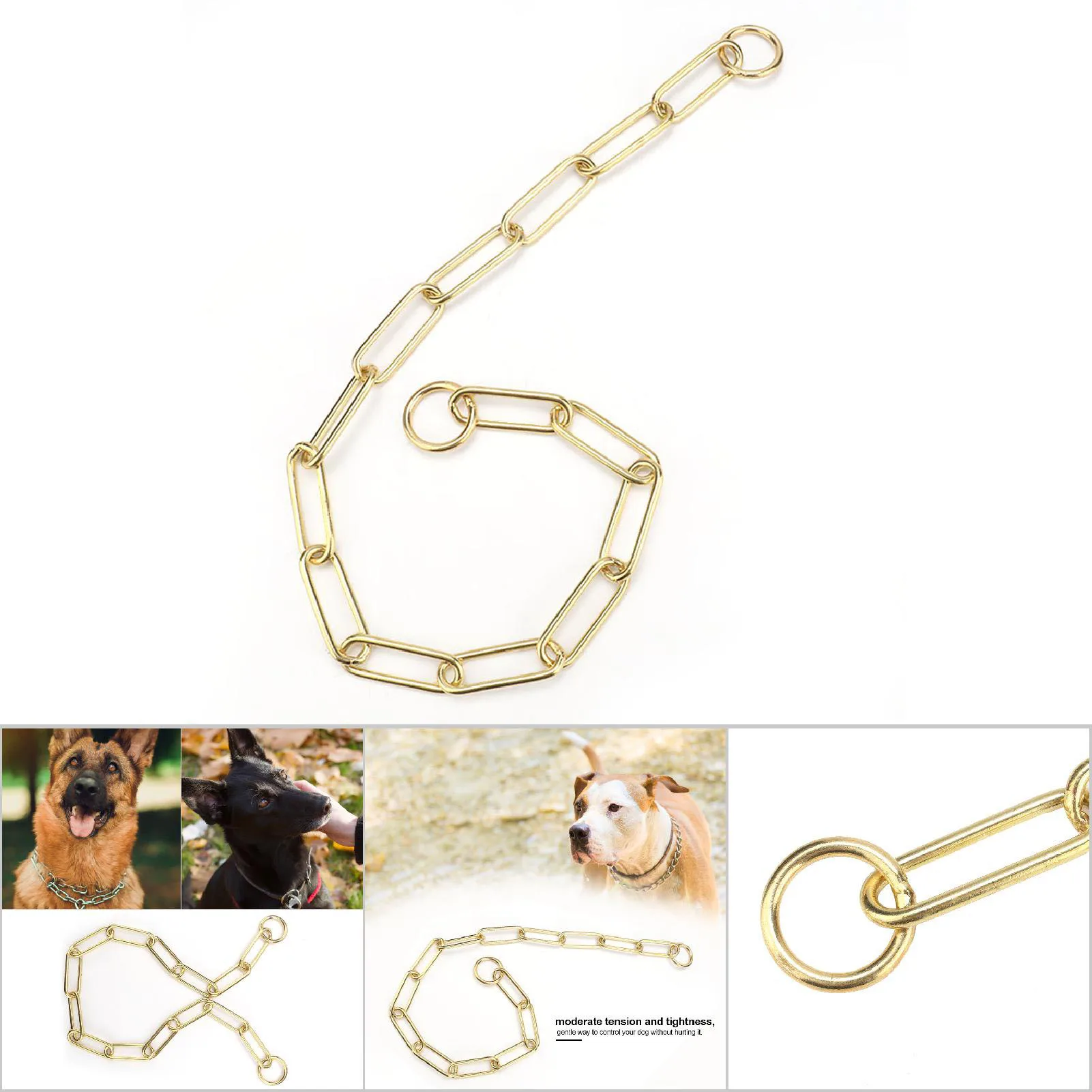 Solid Snake P Choke Chain Training Dog Pet Collars Lead For M L Dogs