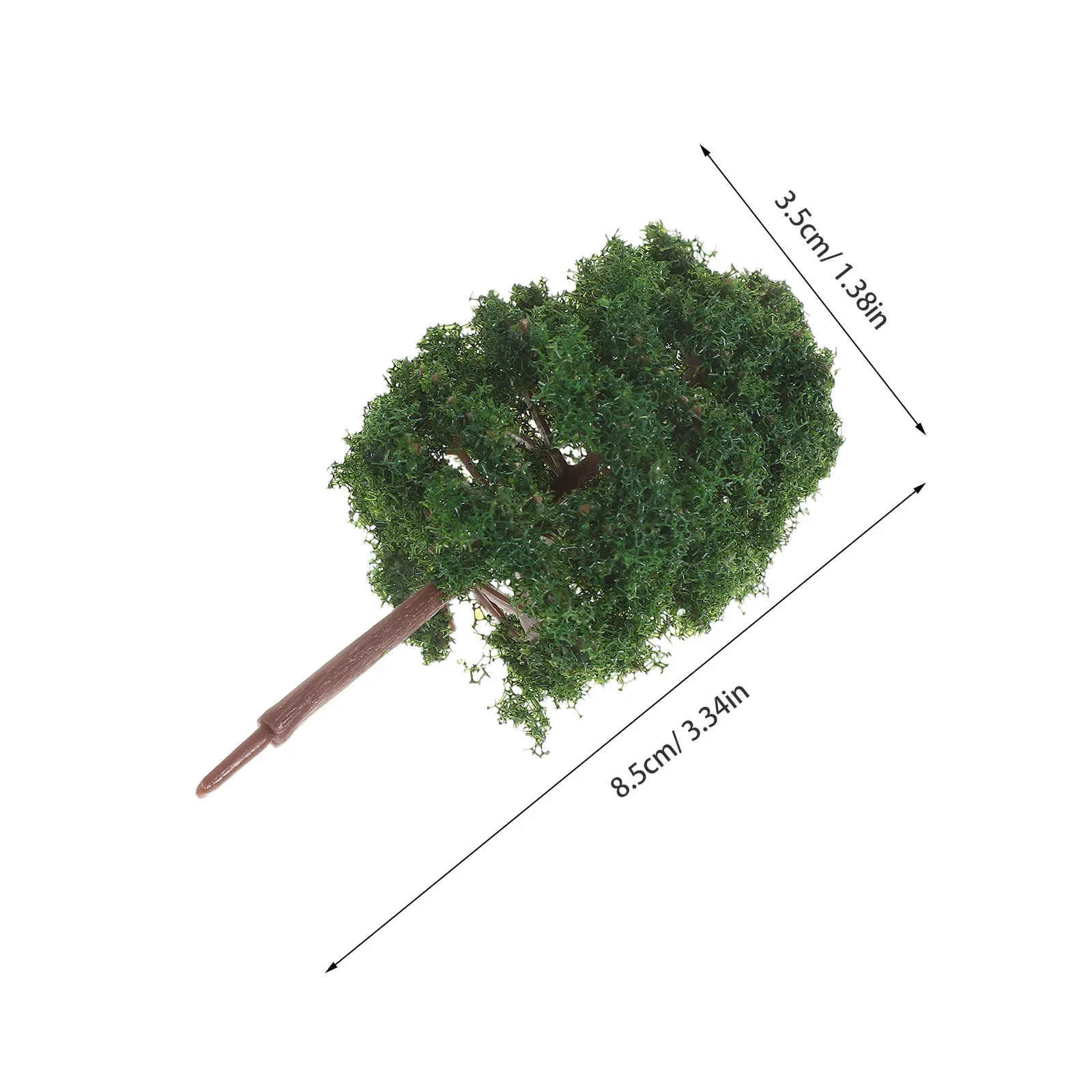 20Pcs Miniature Landscape Trees Plastic Green Realistic Train Railway Scenery Supplies for Architectural Crafts Diorama Scenes