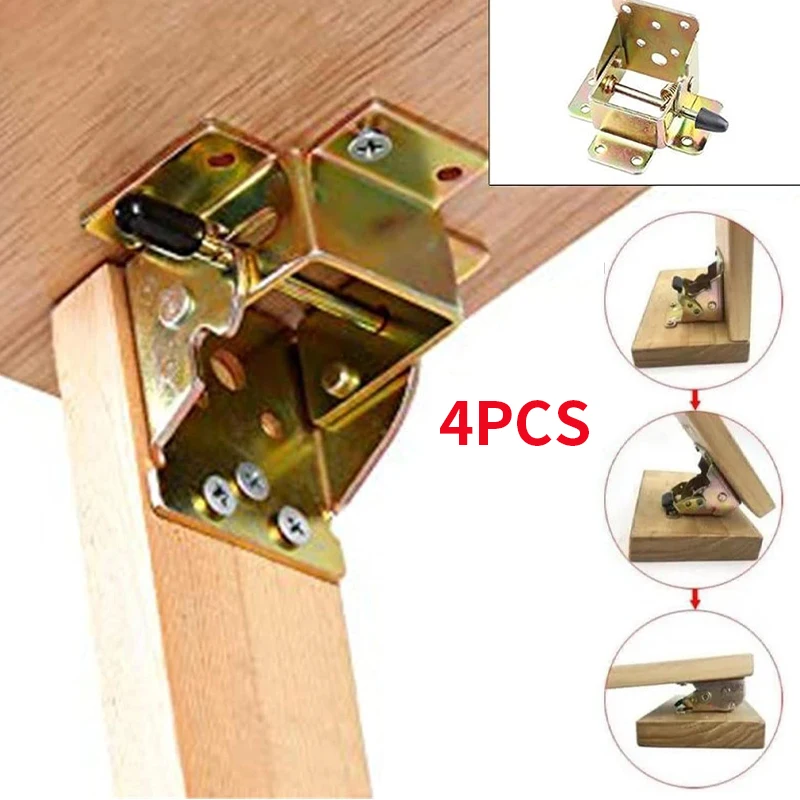 4/1Folding Table Hinge Table Leg Fold Accessories Coffee Table  Chair Bed Leg Foldable Support Brackets Furniture Hardware