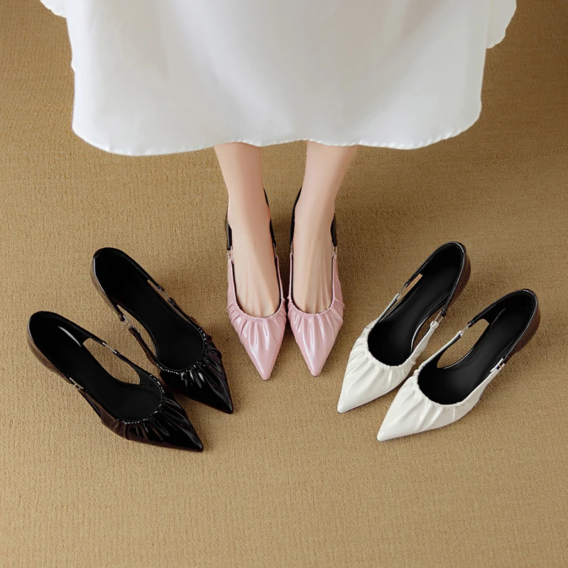 

Новинка 2023 года, летние женские сандалии из натуральной кожи, женская обувь из овчины 22-25 см, женская обувь с ремешком на щиколотке, разноцветные туфли на высоком каблуке