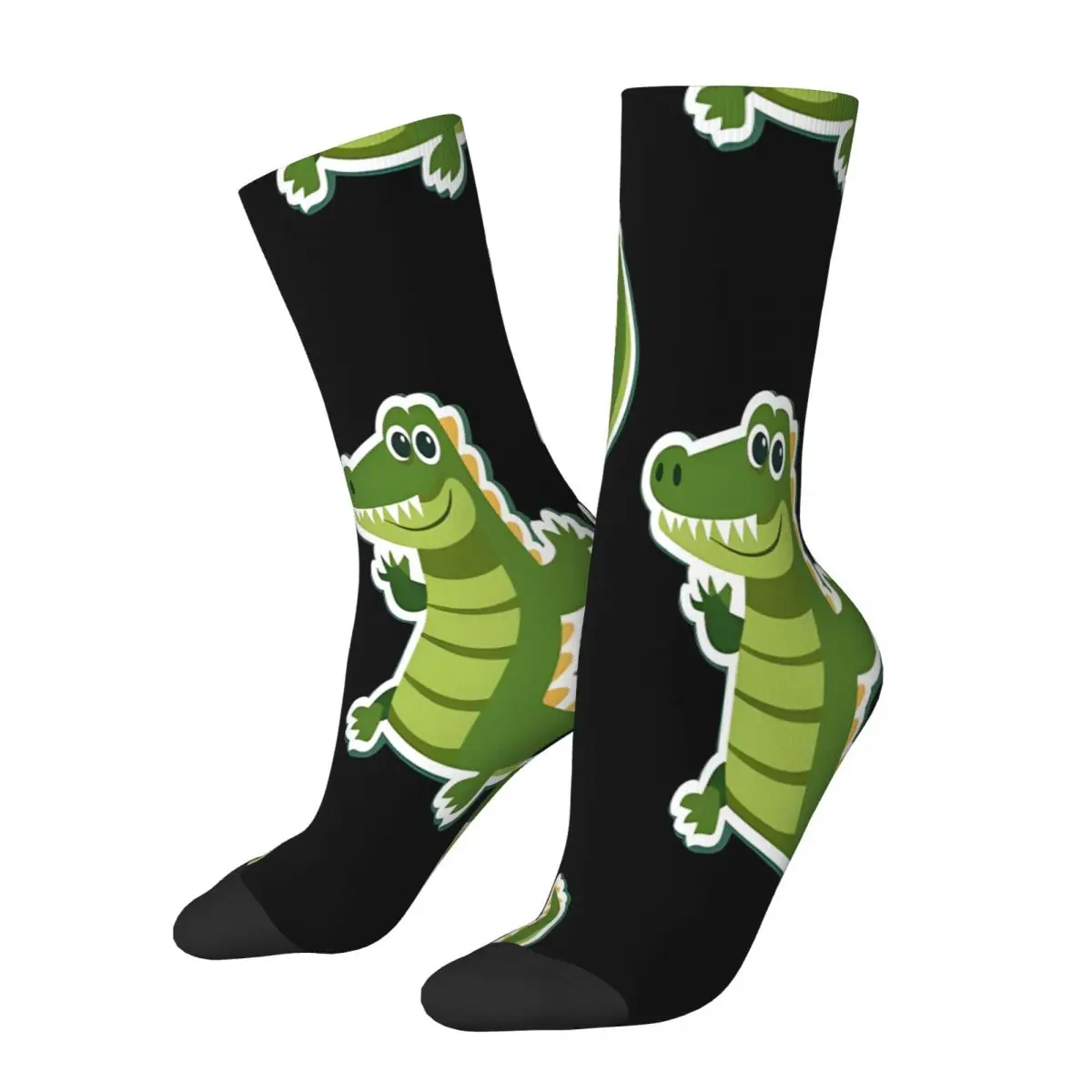 Cute Smiling Crocodile Socks Male Mens Women Winter Stockings Hip Hop