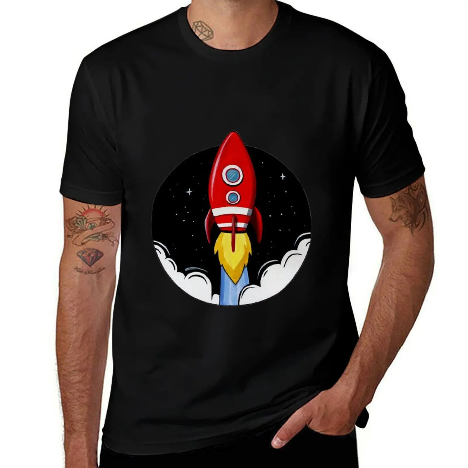 Space rocket design T-Shirt Standard Fit Solid Tee Shirt T-Shirt