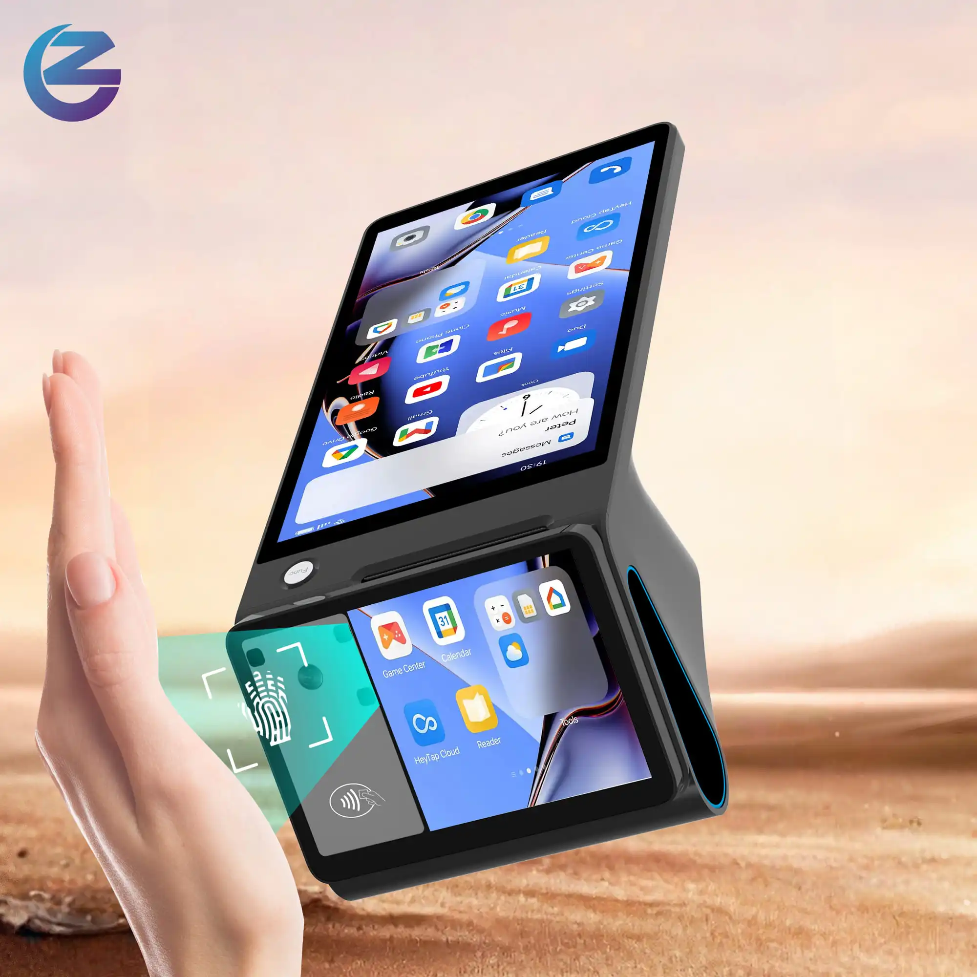 Z108P Palm Vein POS Terminal Android14 GMS Octa-Core with Dual SIM PSAM for Global Banking