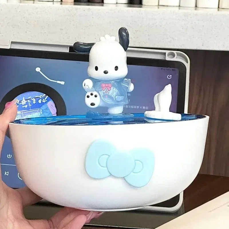 New Pochacco DIY Retro Bluetooth Speaker Kawaii Portable Retro Diffuser Projection Bluetooth Speaker with RGB Lights Girls Gift