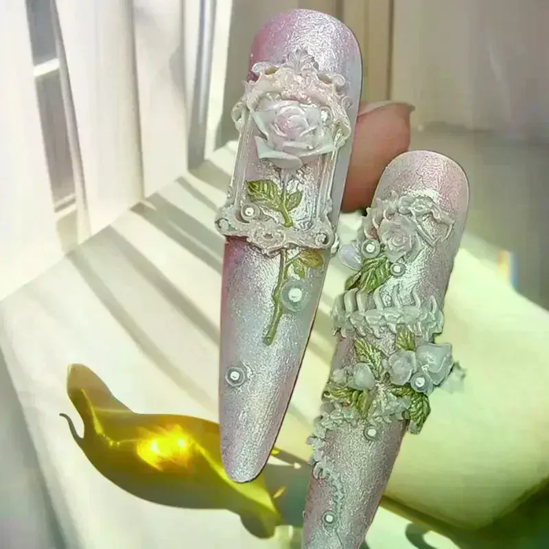 1 pçs 3d cobra osso molde decoração da arte do prego acessórios diy design silicone decorativo modelos de arte do prego molde de unhas