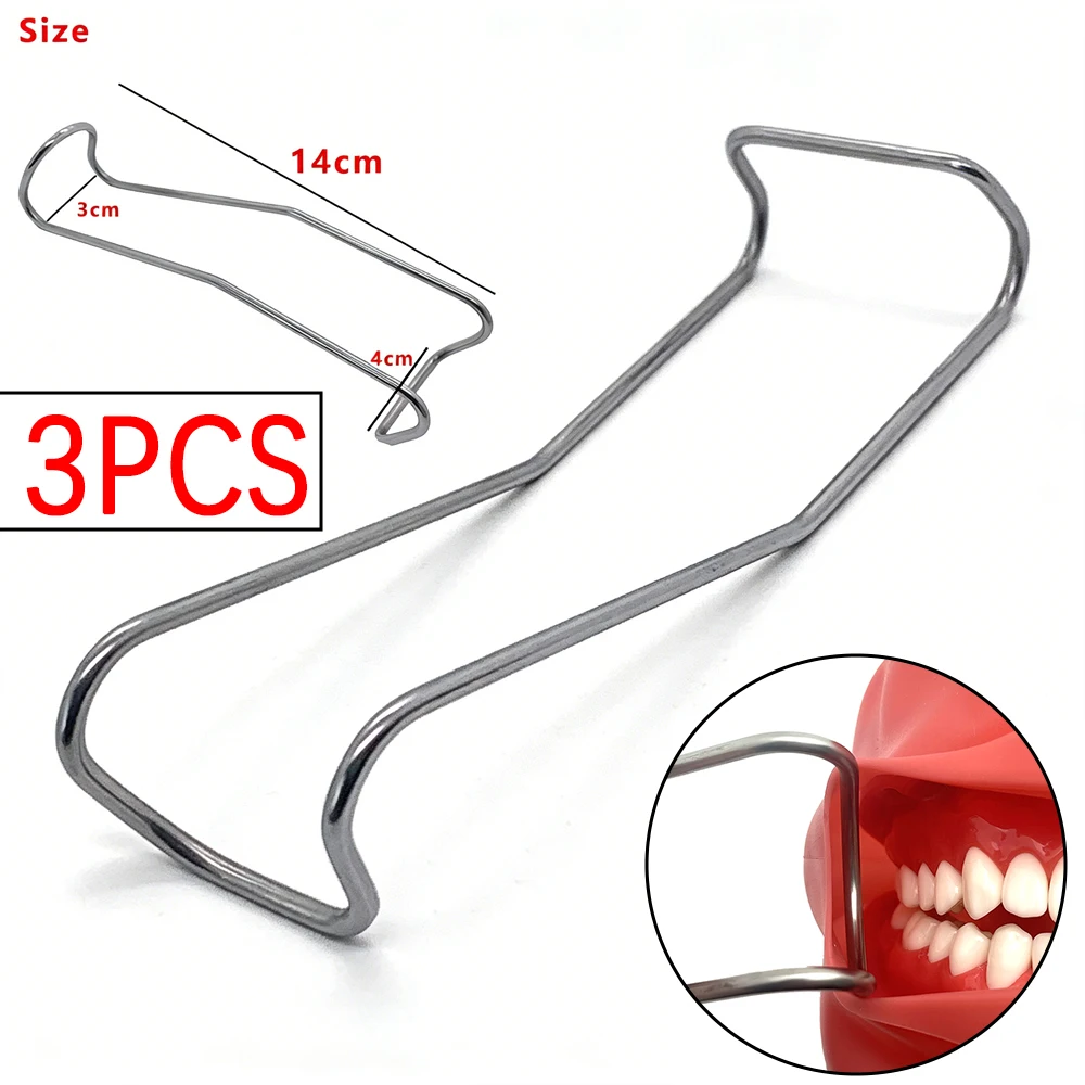 3 Piece Stainless Steel Jules and Joue Dental Retractor Autoclavable Cheek Lip Retractor for Orthodontics and Teeth Whitening