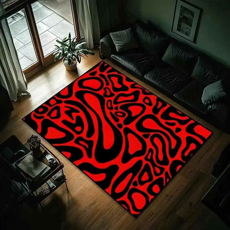 Modern Abstract Swirl Rug—Non-Slip Large Living Room Rug, Bedroom and Gaming Room Floor Mat, Home Decor - view 3